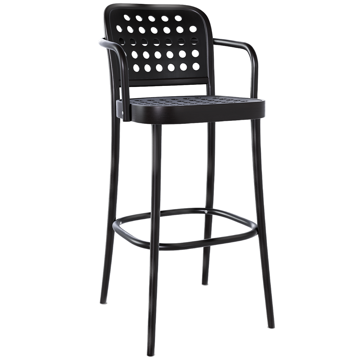 822 Wood Barstool with Backrest and Armrest - WOO .Design