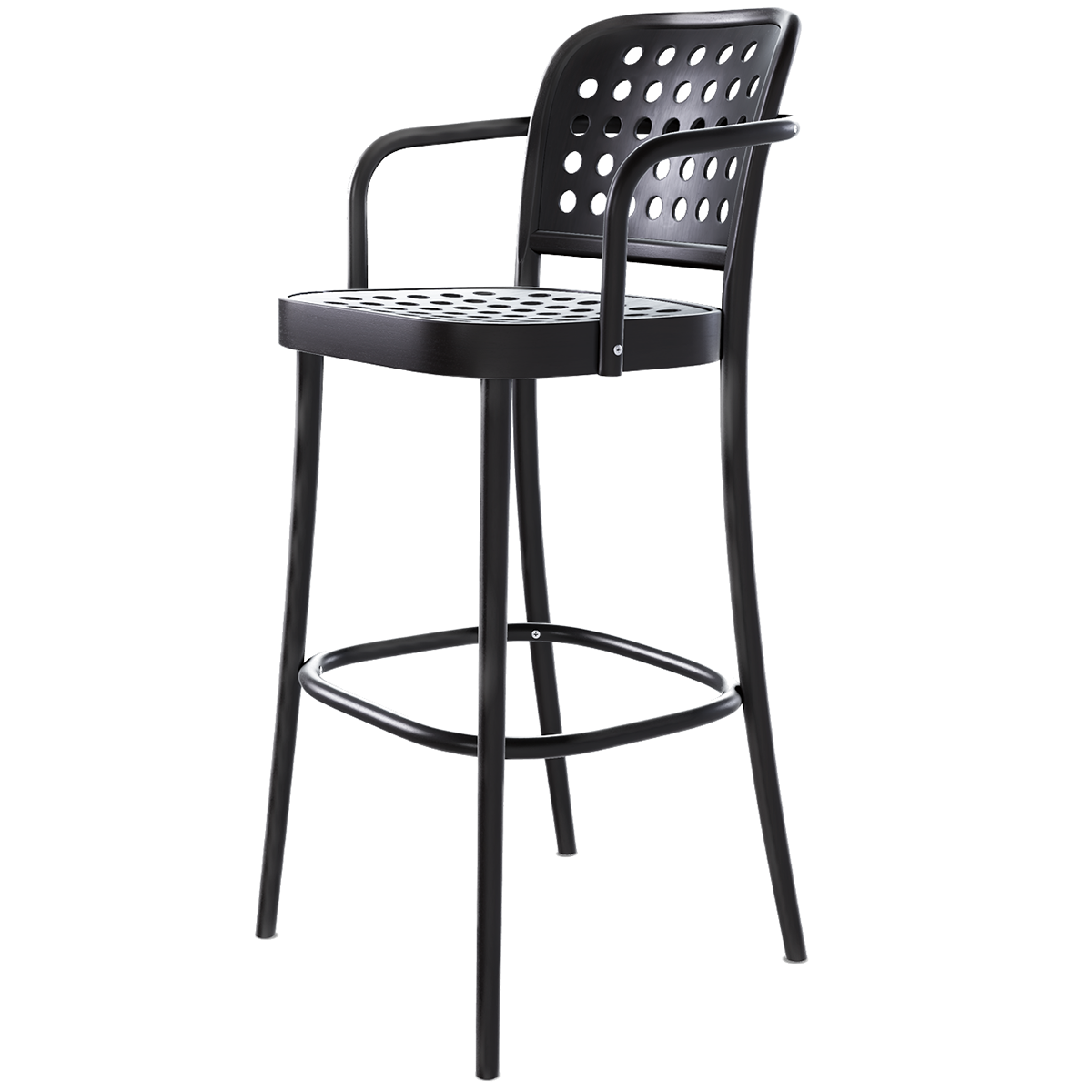 822 Wood Barstool with Backrest and Armrest - WOO .Design