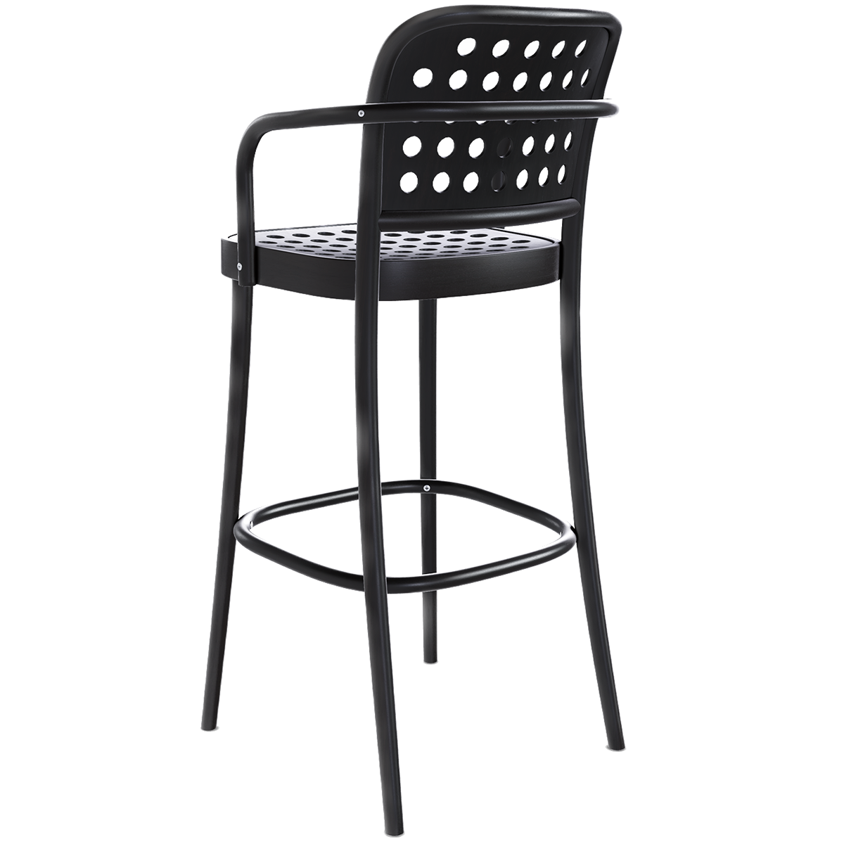 822 Wood Barstool with Backrest and Armrest - WOO .Design