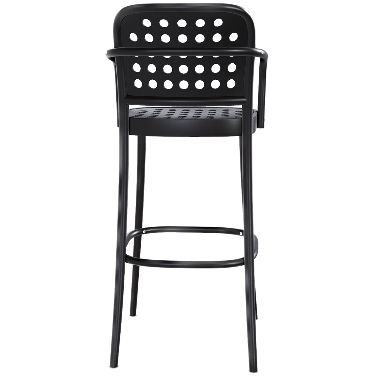 822 Wood Barstool with Backrest and Armrest - WOO .Design