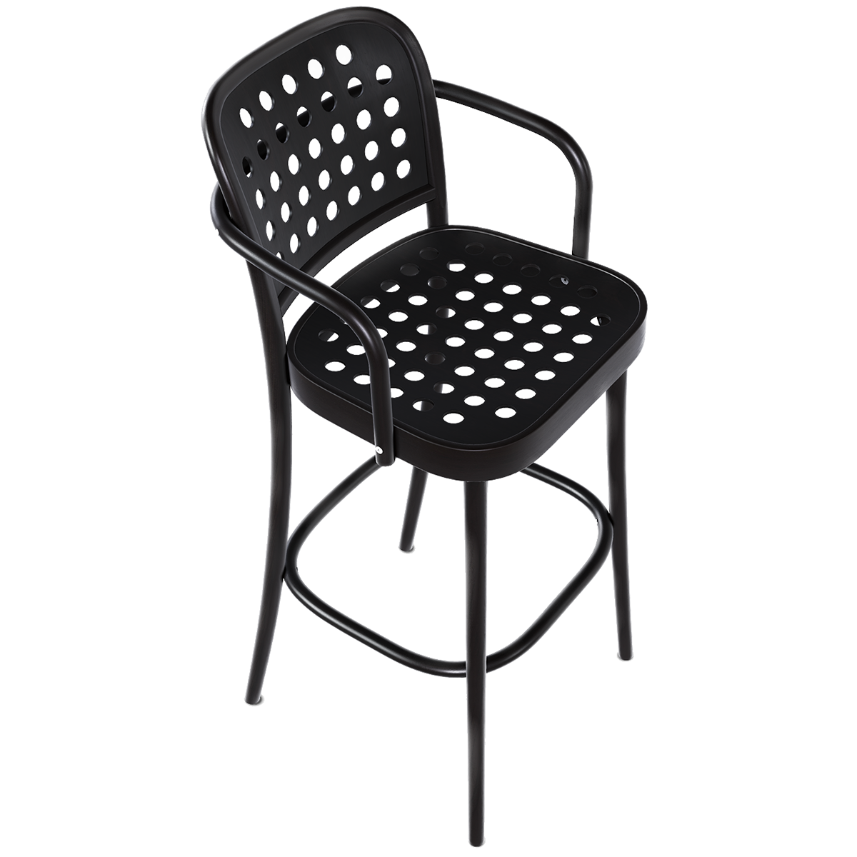 822 Wood Barstool with Backrest and Armrest - WOO .Design