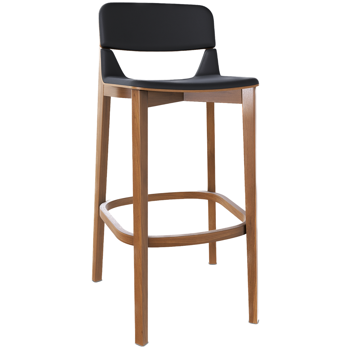 Leaf Upholstered Barstool with Backrest - WOO .Design