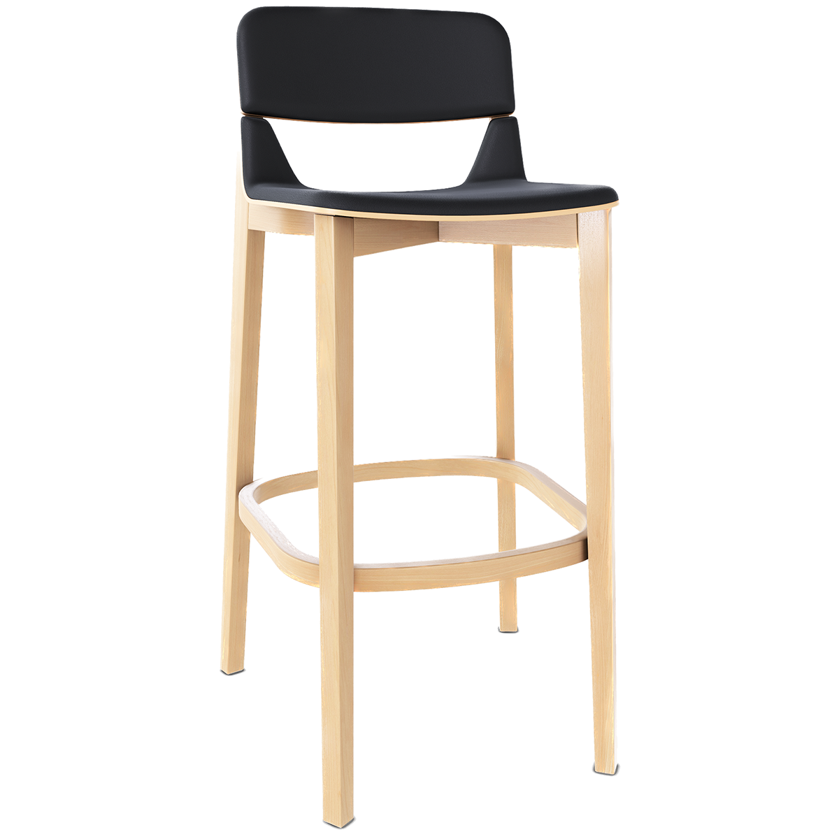 Leaf Upholstered Barstool with Backrest - WOO .Design