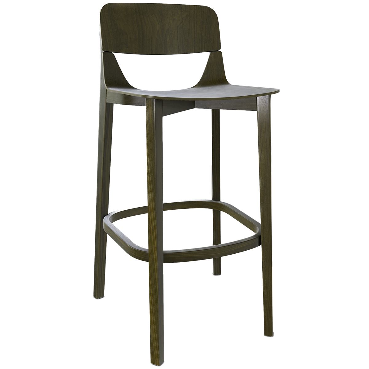 Leaf Wood Barstool with Backrest - WOO .Design