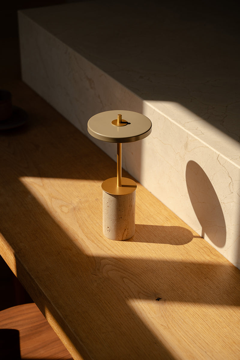 Asteria Move Travertine Mini Portable Lamp