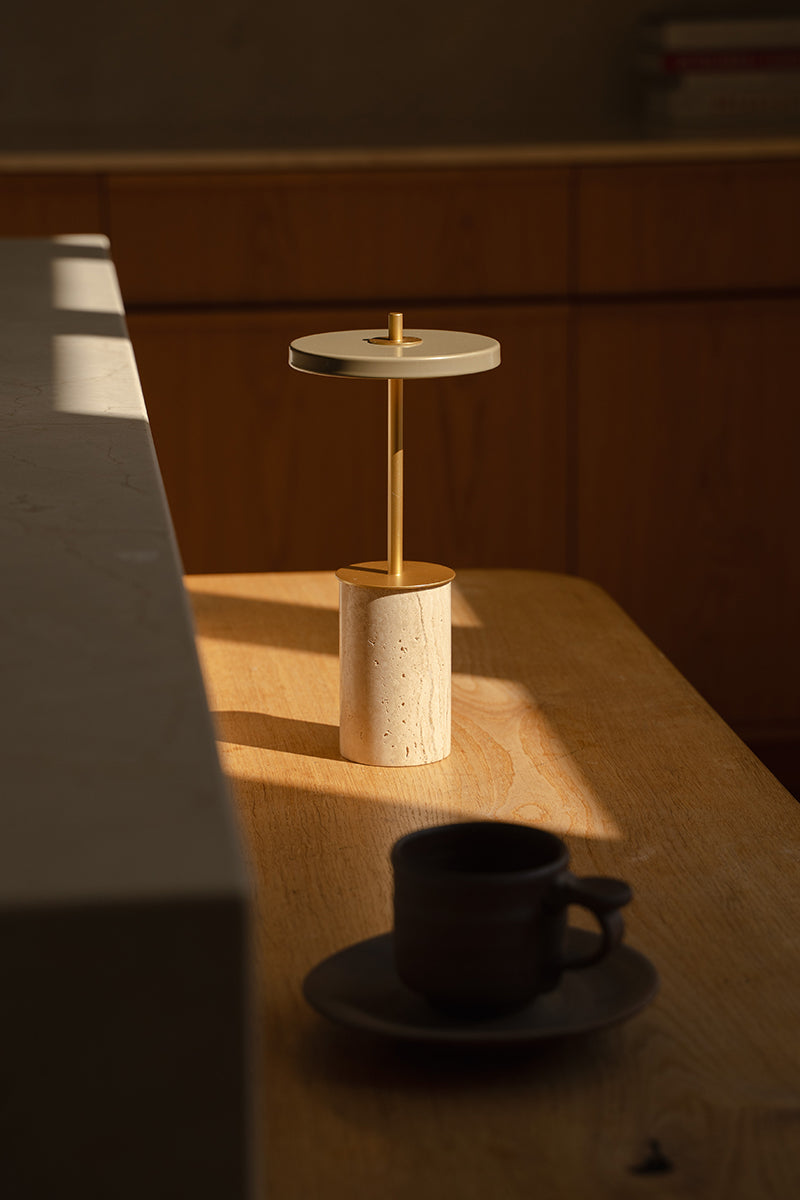 Asteria Move Travertine Mini Portable Lamp