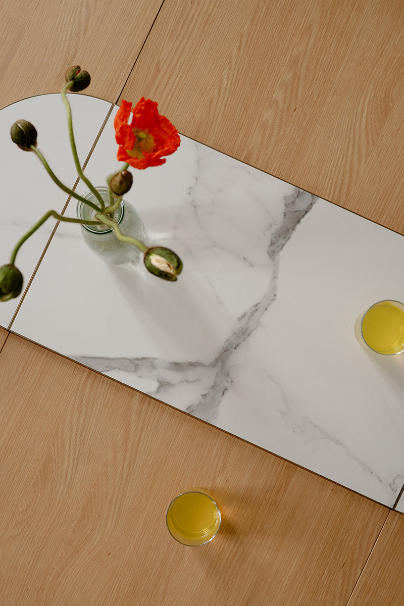 Comfort Circle Extendable Dining Table with Ceramic Top