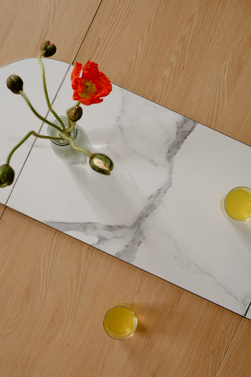Comfort Circle Extendable Dining Table with Ceramic Top