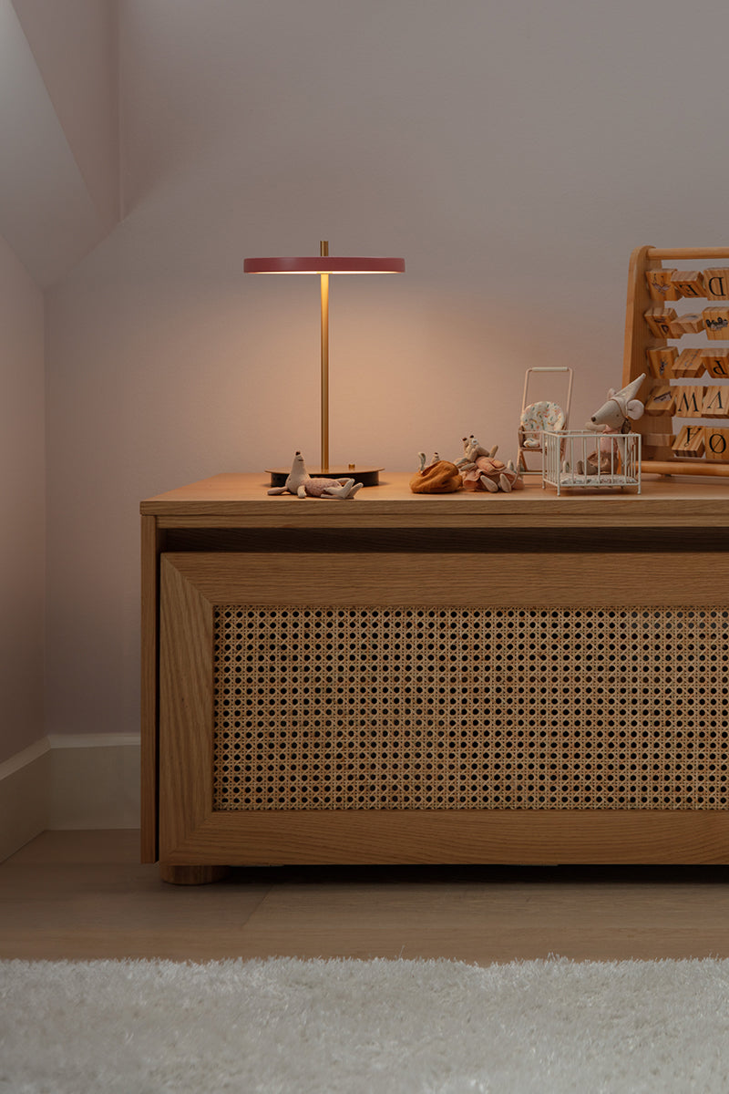 Hideaway Cane Door Storage Bench