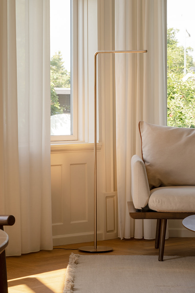 Omni Plated Brass Floor Lamp