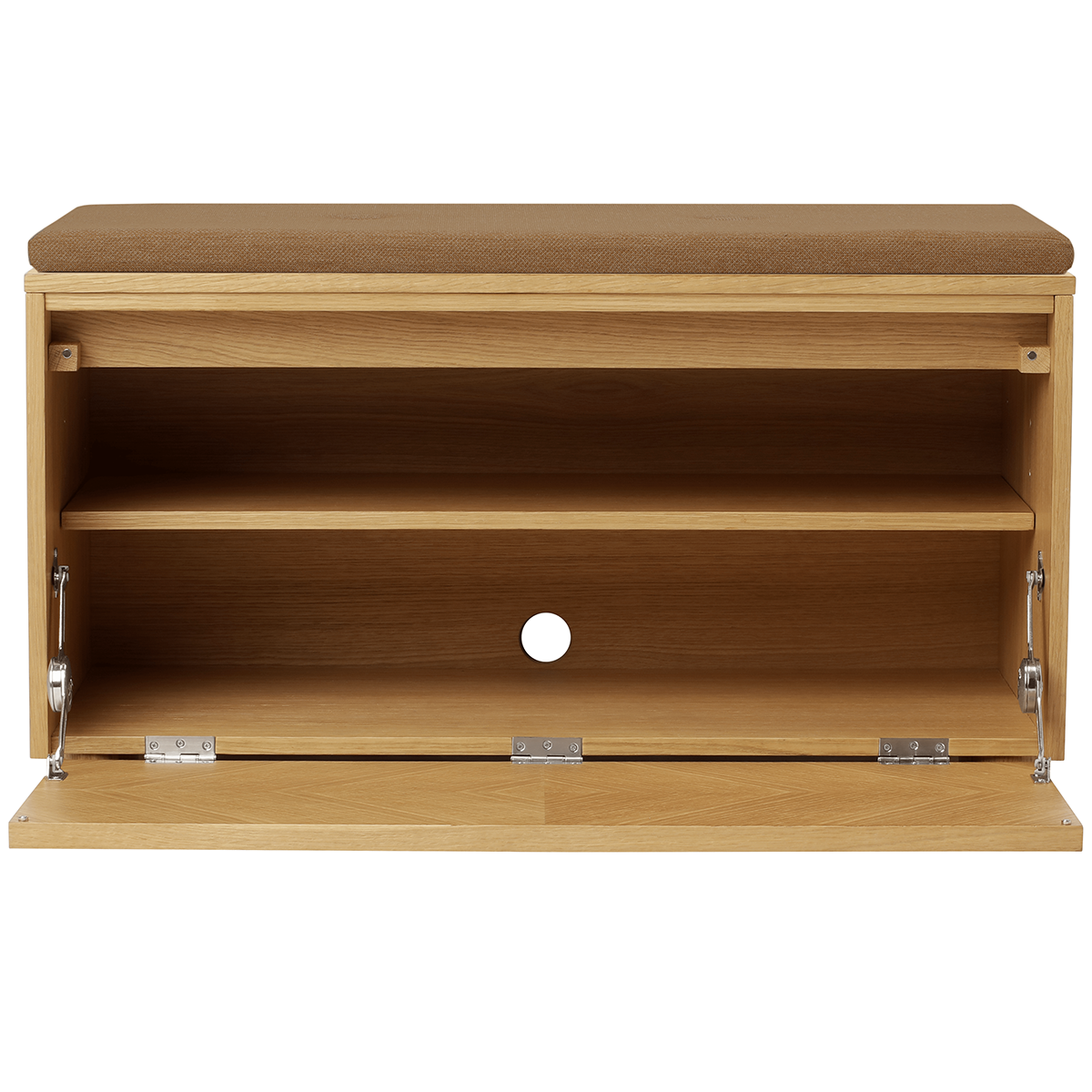 Hideaway Grid Door Storage Bench with Cushion