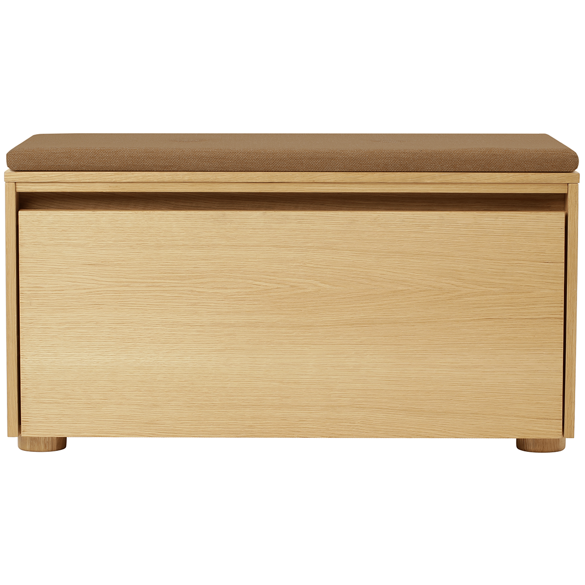 Hideaway Oak Storage Bench with Cushion