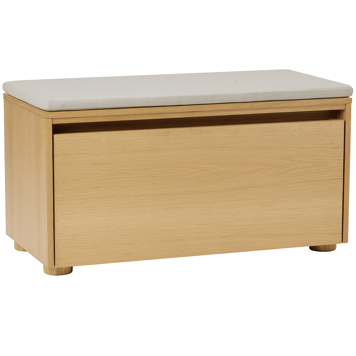 Hideaway Oak Storage Bench with Cushion