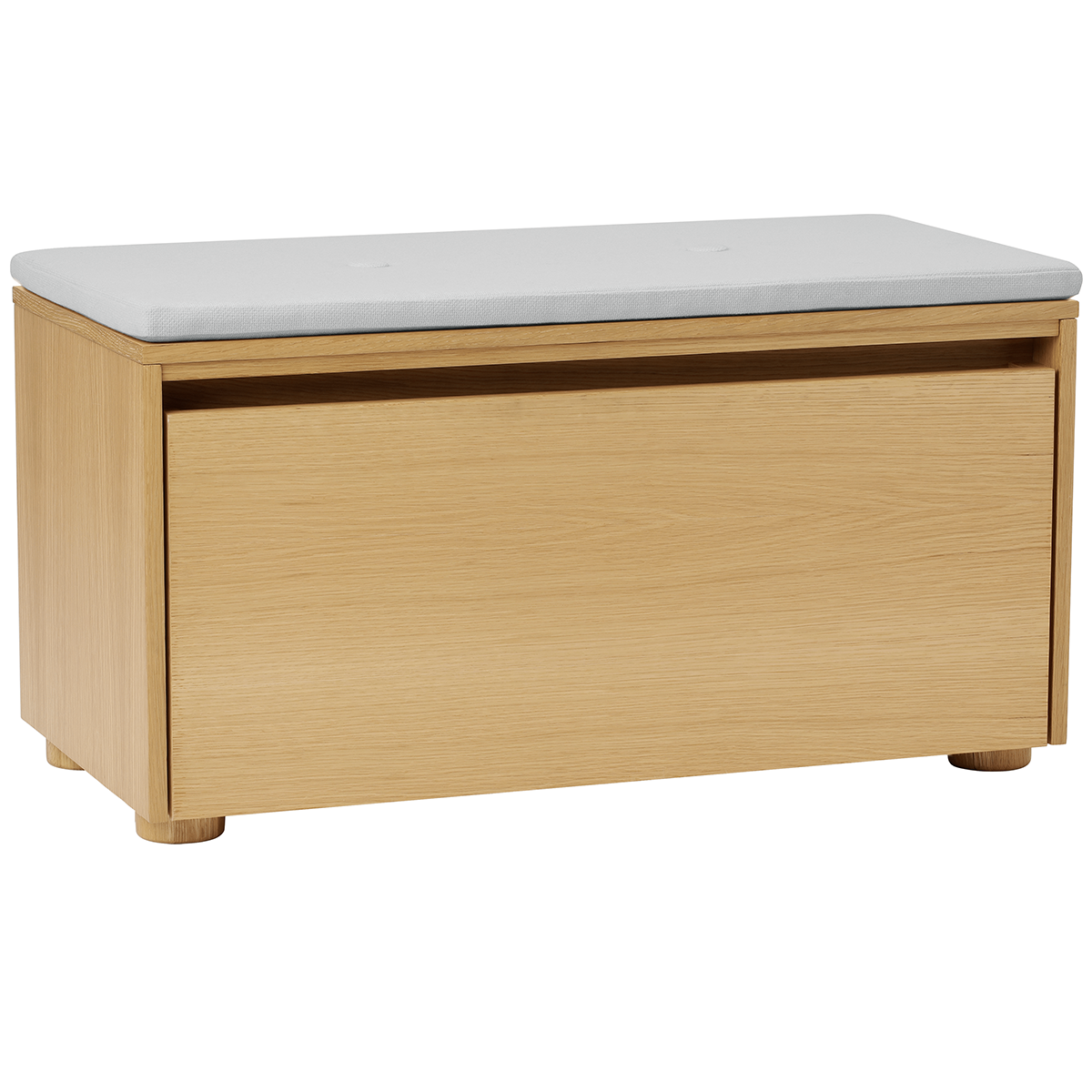 Hideaway Oak Storage Bench with Cushion