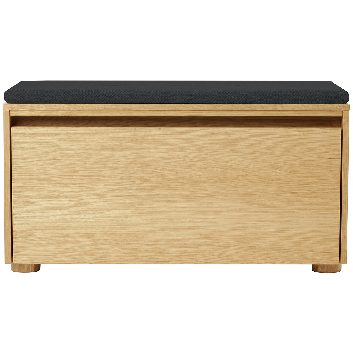 Hideaway Oak Storage Bench with Cushion