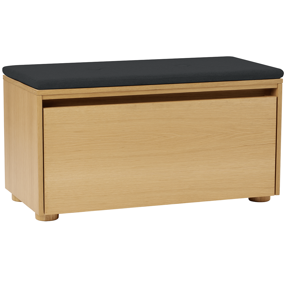 Hideaway Oak Storage Bench with Cushion