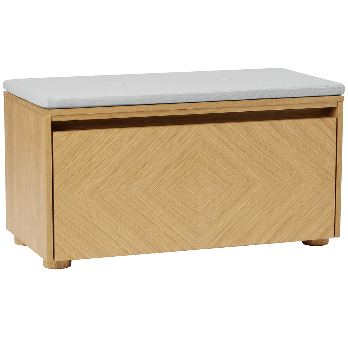 Hideaway Grid Door Storage Bench with Cushion