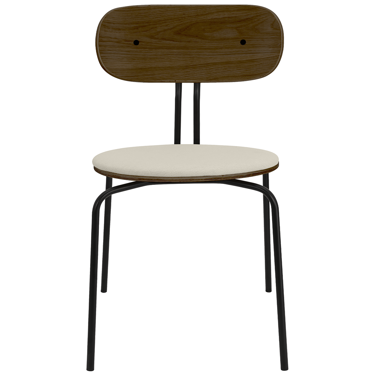 Curious Smoked Oak Wood Chair with Cushion