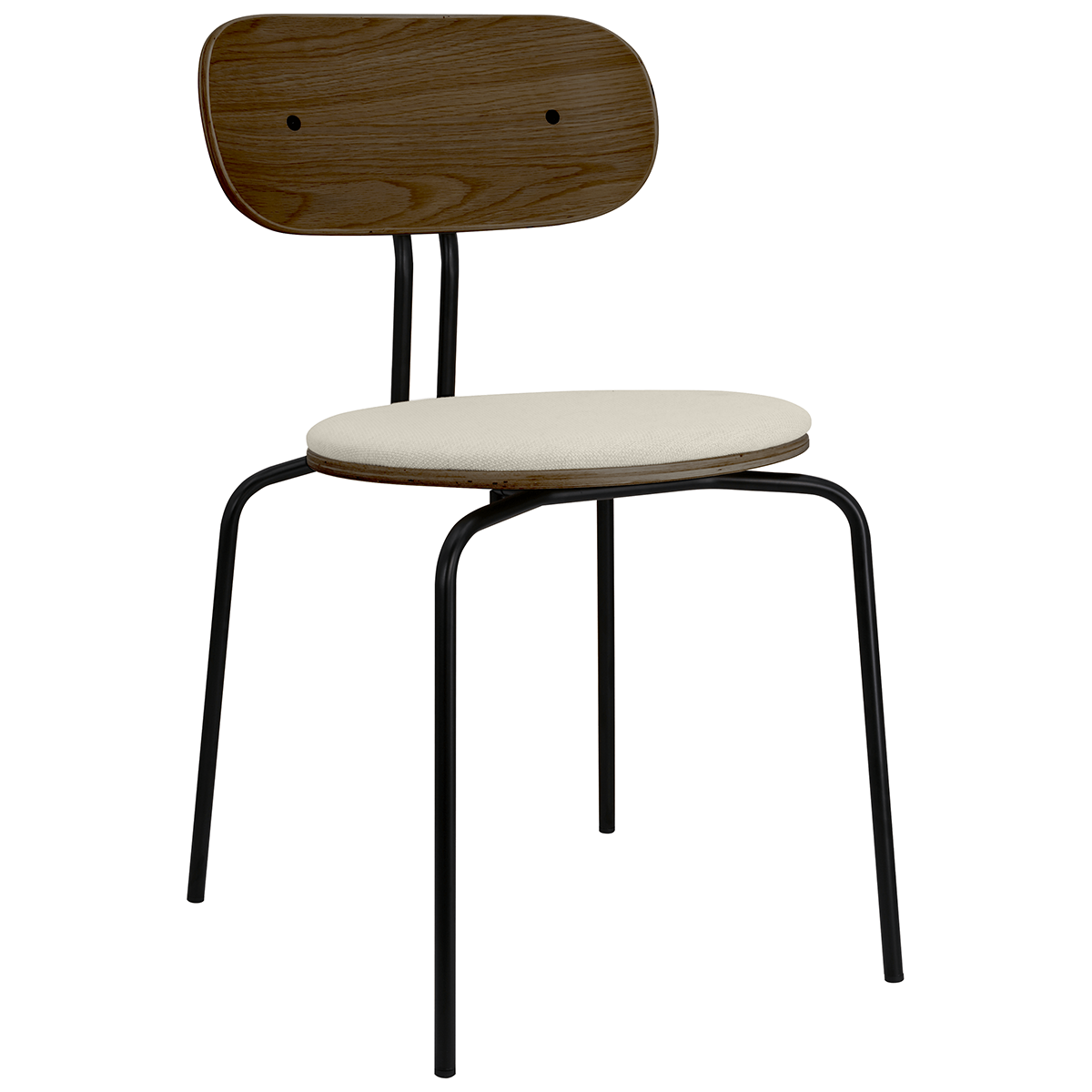 Curious Smoked Oak Wood Chair with Cushion
