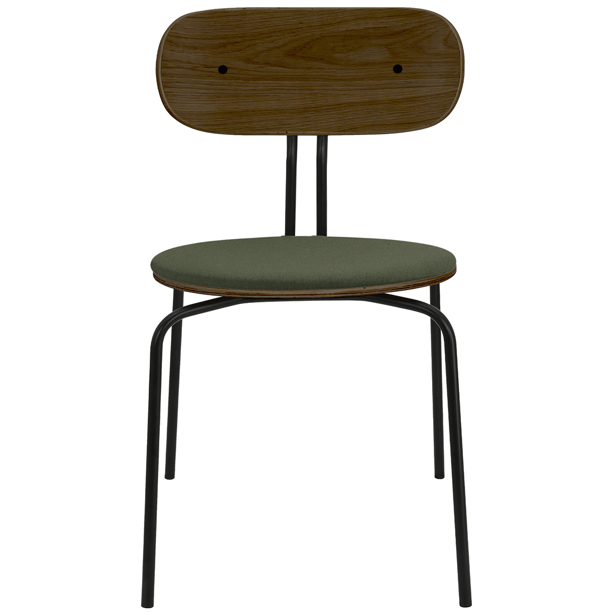 Curious Smoked Oak Wood Chair with Cushion