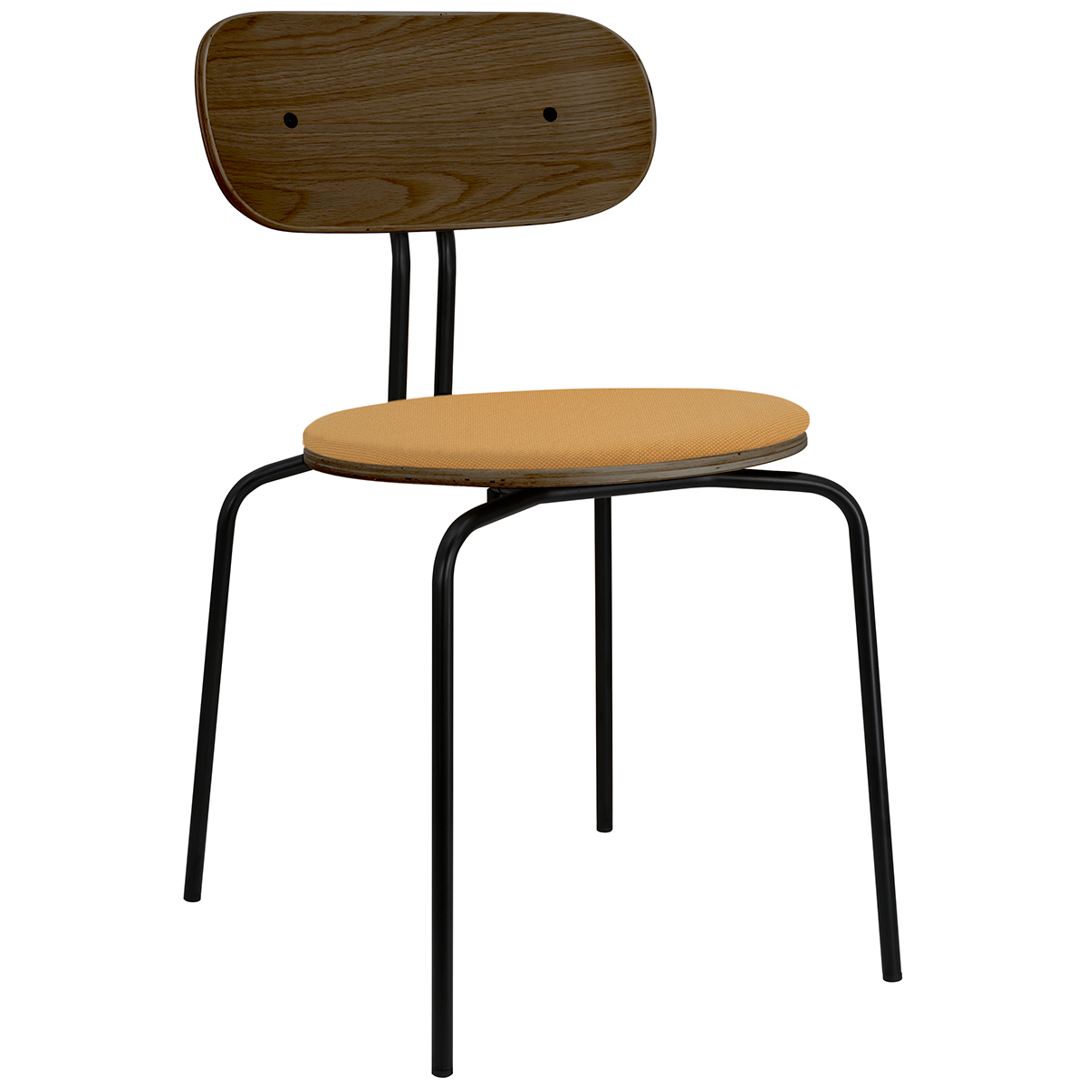 Curious Smoked Oak Wood Chair with Cushion