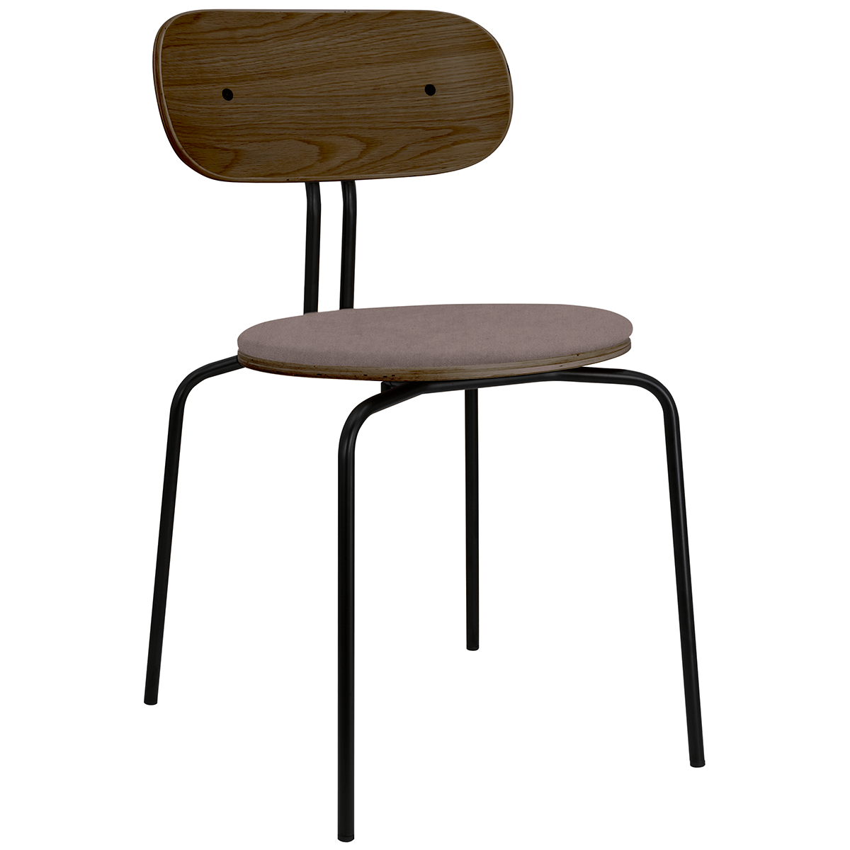Curious Smoked Oak Wood Chair with Cushion