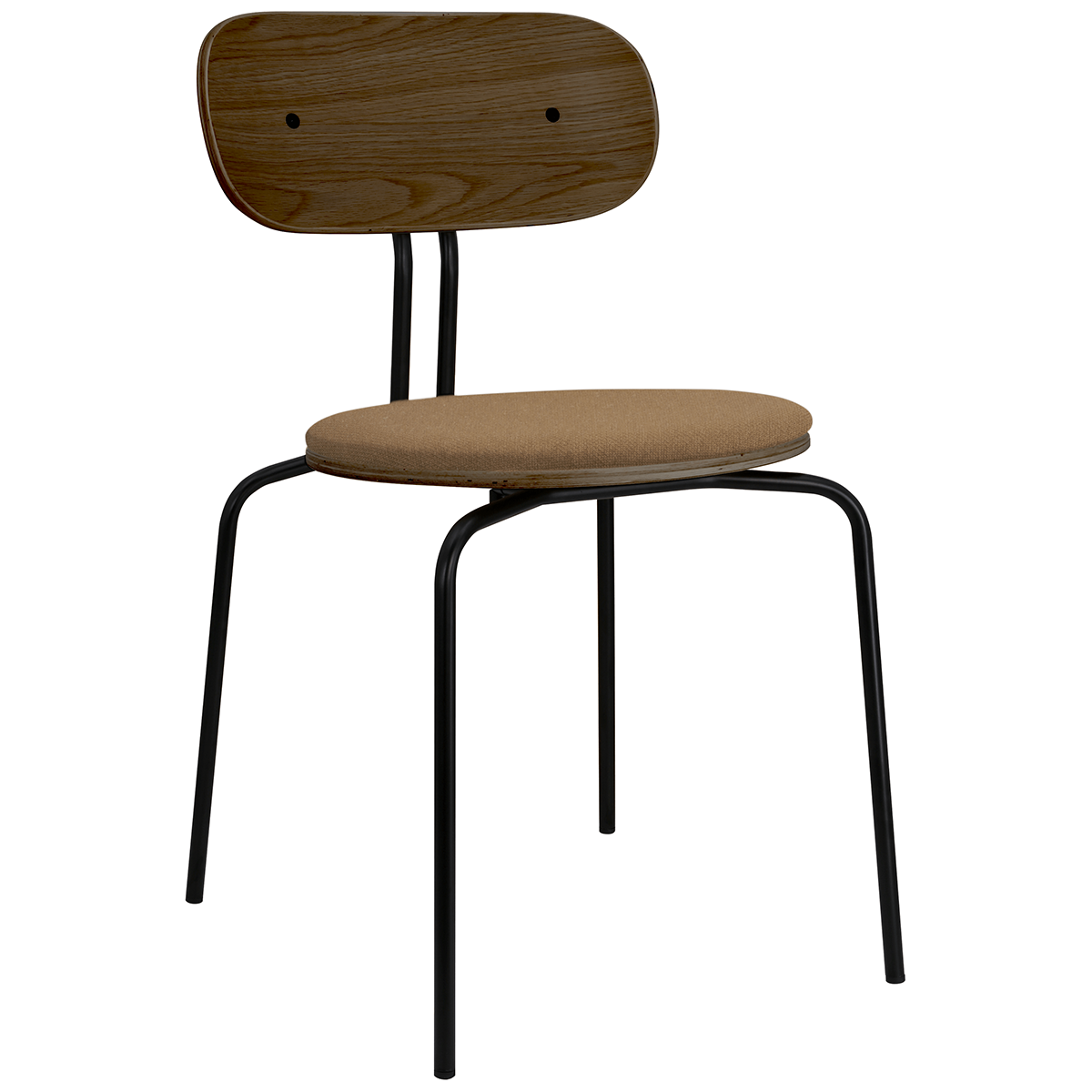 Curious Smoked Oak Wood Chair with Cushion