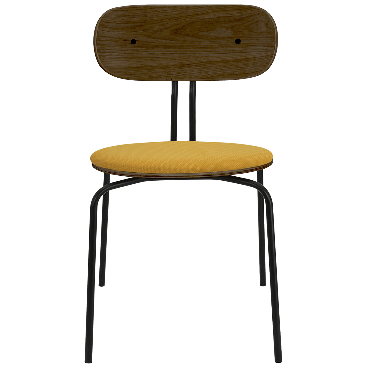 Curious Smoked Oak Wood Chair with Cushion