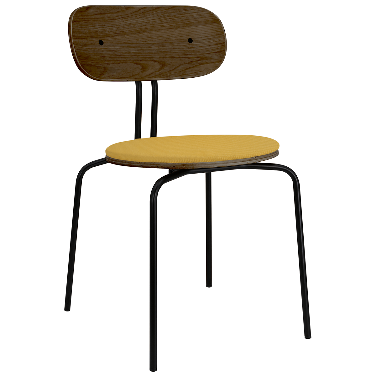 Curious Smoked Oak Wood Chair with Cushion