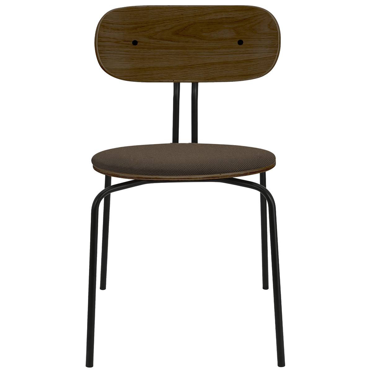 Curious Smoked Oak Wood Chair with Cushion