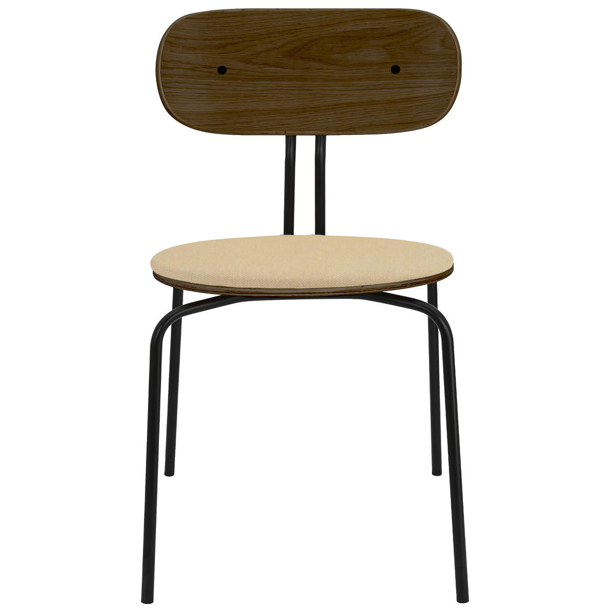 Curious Smoked Oak Wood Chair with Cushion