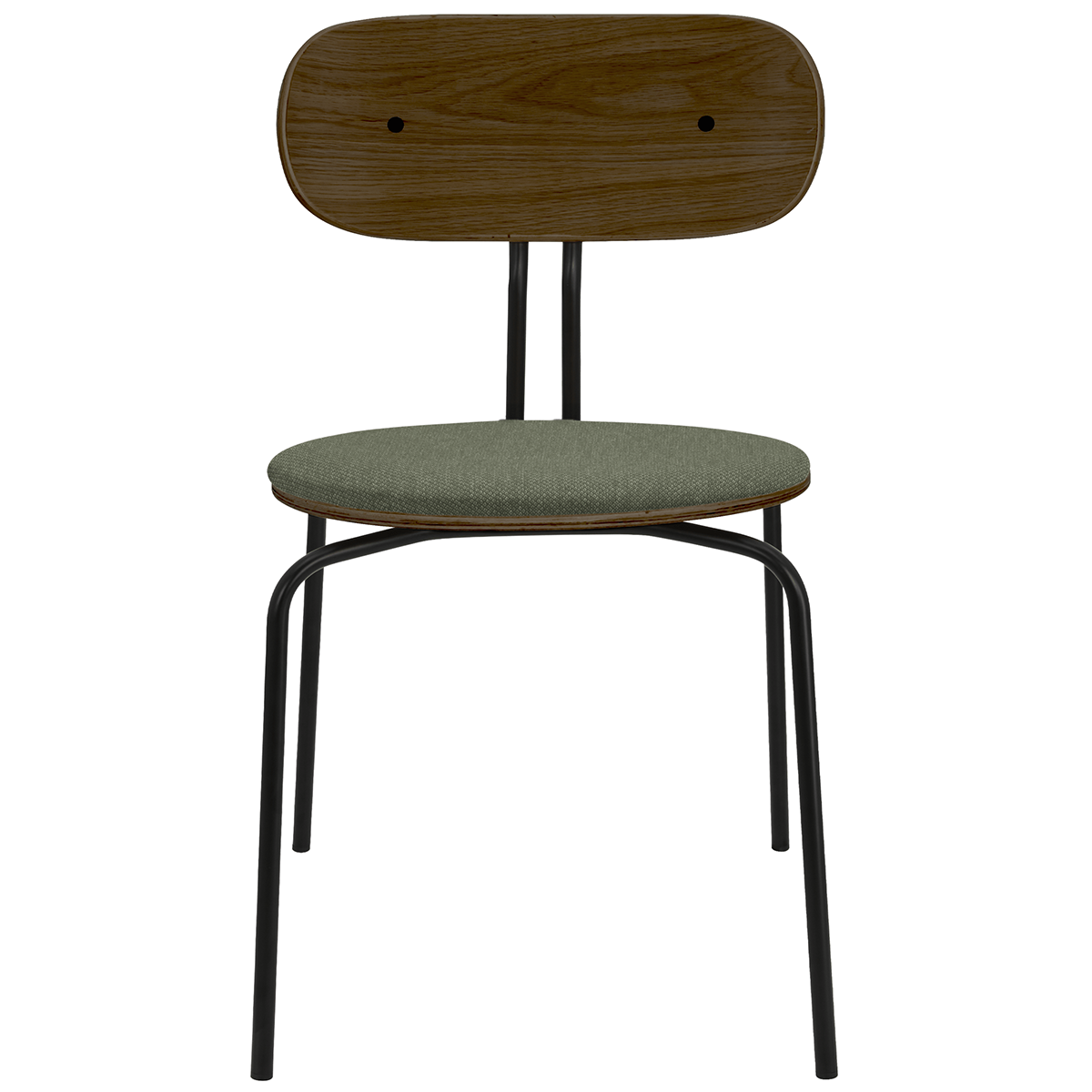 Curious Smoked Oak Wood Chair with Cushion