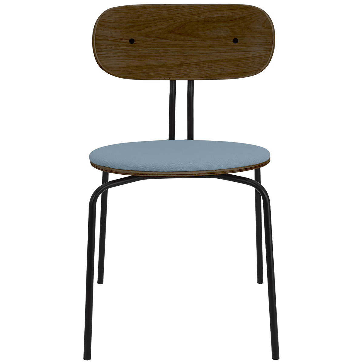 Curious Smoked Oak Wood Chair with Cushion