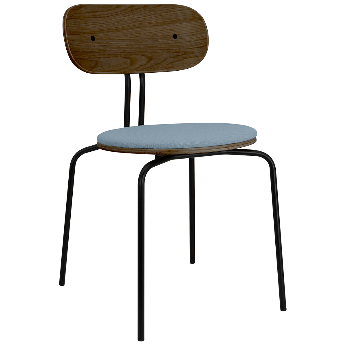 Curious Smoked Oak Wood Chair with Cushion