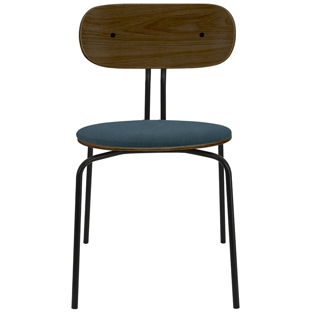 Curious Smoked Oak Wood Chair with Cushion