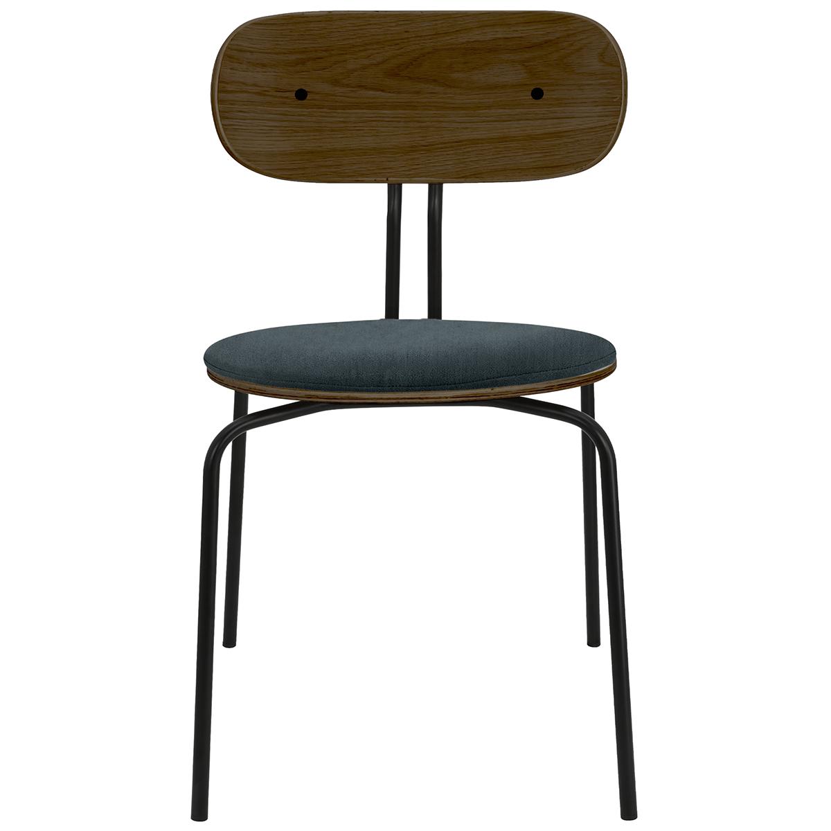 Curious Smoked Oak Wood Chair with Cushion