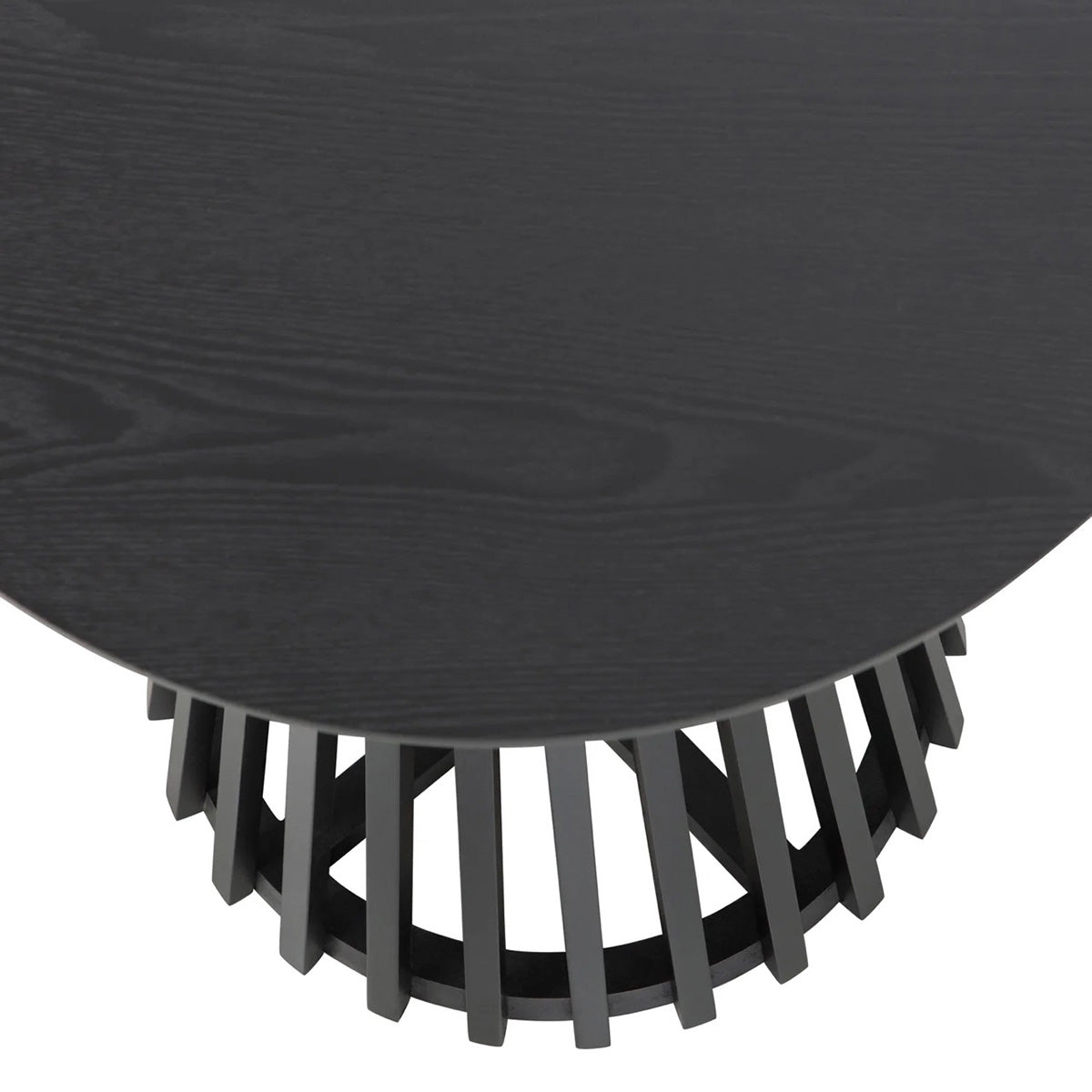 Slats Black Wood Side Table