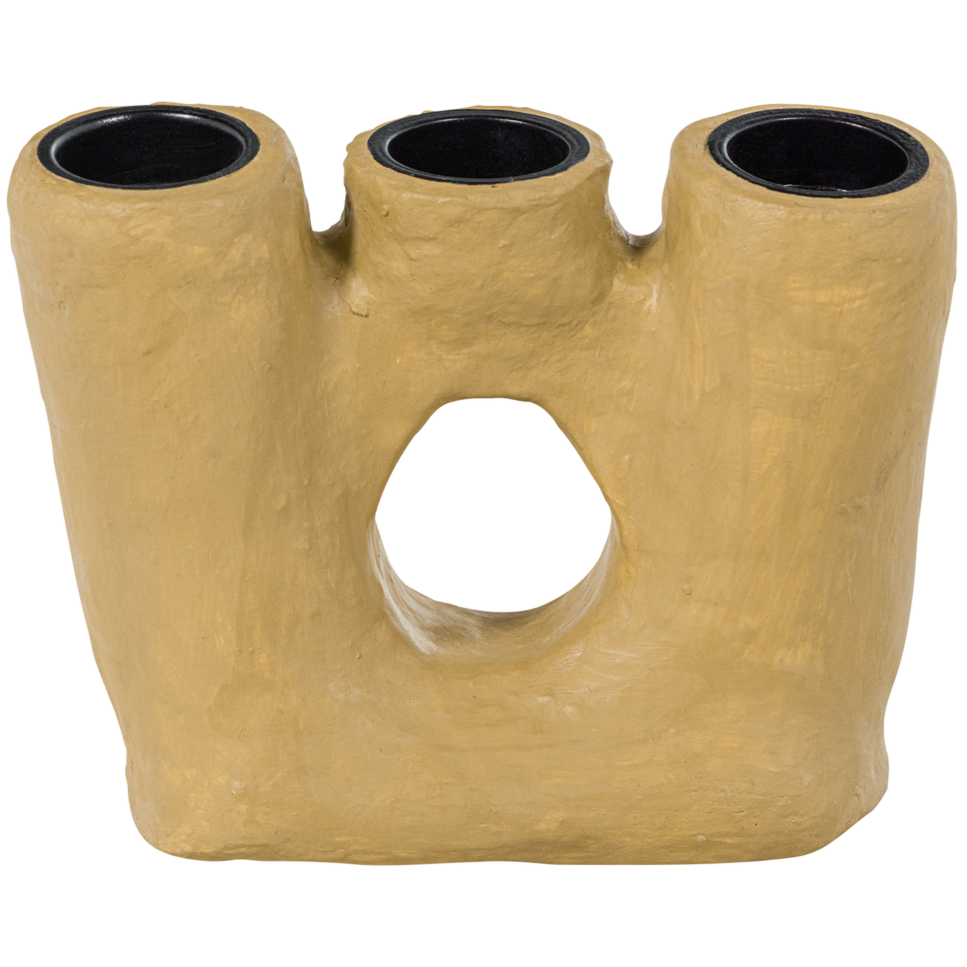 Aven Honey Yellow Papier Mache Candle Holder