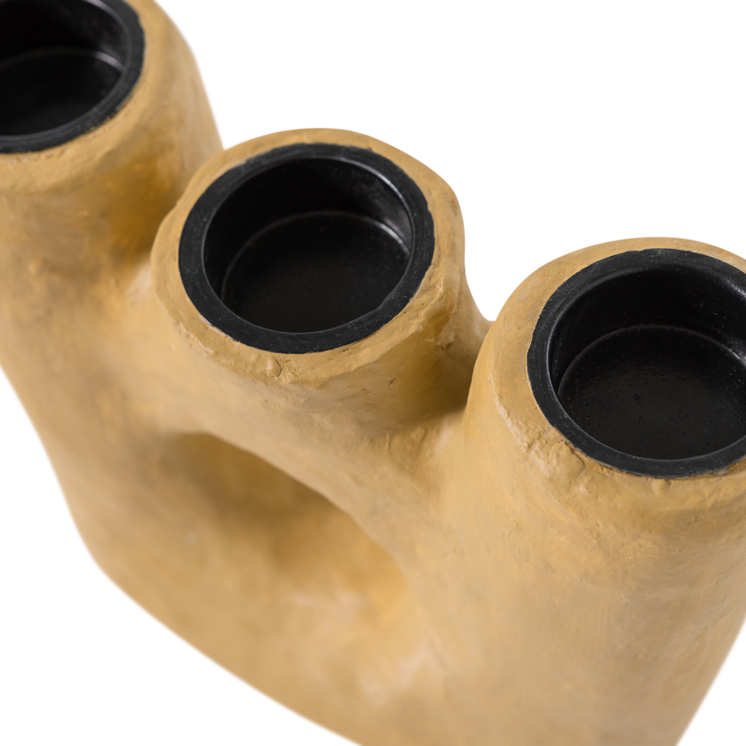 Aven Honey Yellow Papier Mache Candle Holder