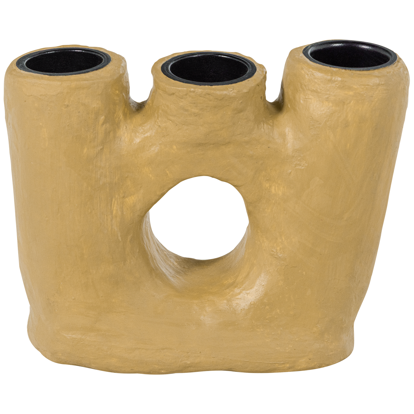 Aven Honey Yellow Papier Mache Candle Holder