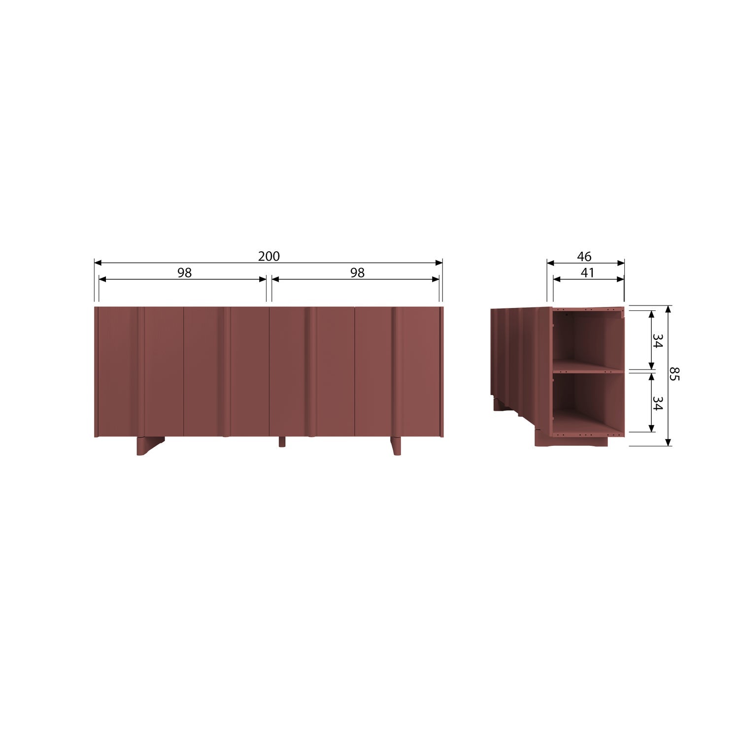 Basu Pine Wood Sideboard