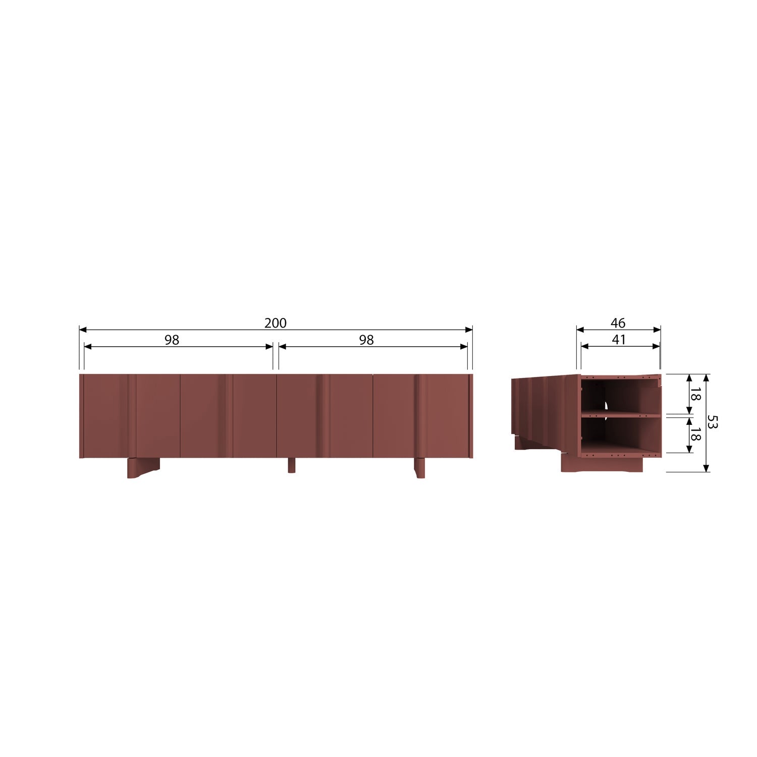 Basu Pine Wood TV Stand