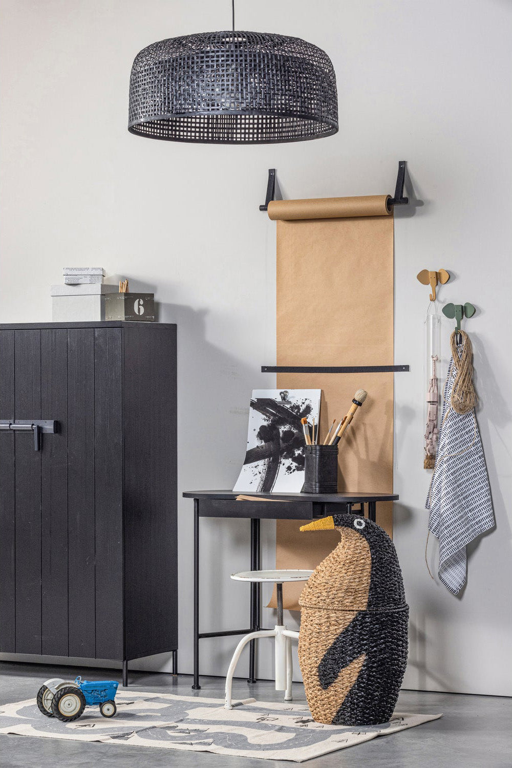 Bruut Black Pine Wood 2 Door Cabinet