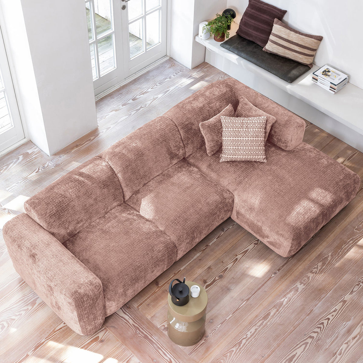Cloud Chenille Chaise Longue Sofa