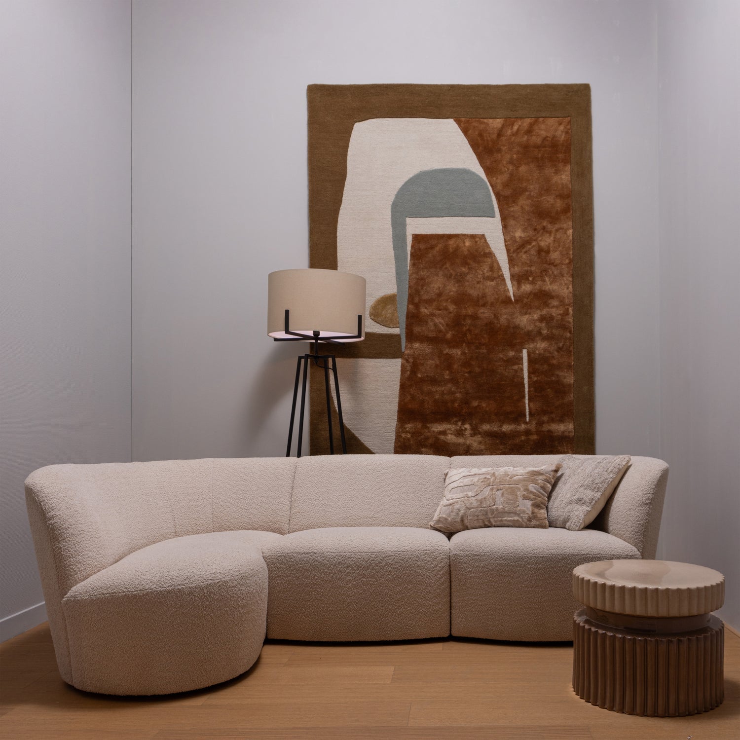 Coco Boucle 3 Seater Rounded Sofa