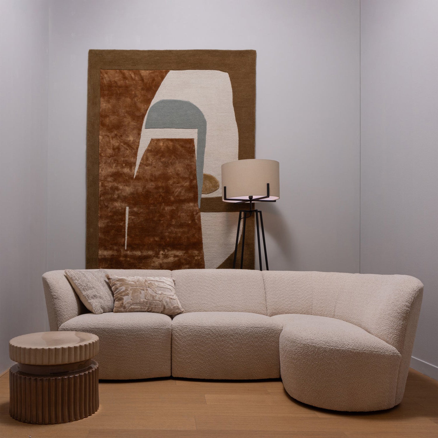 Coco Boucle 3 Seater Rounded Sofa