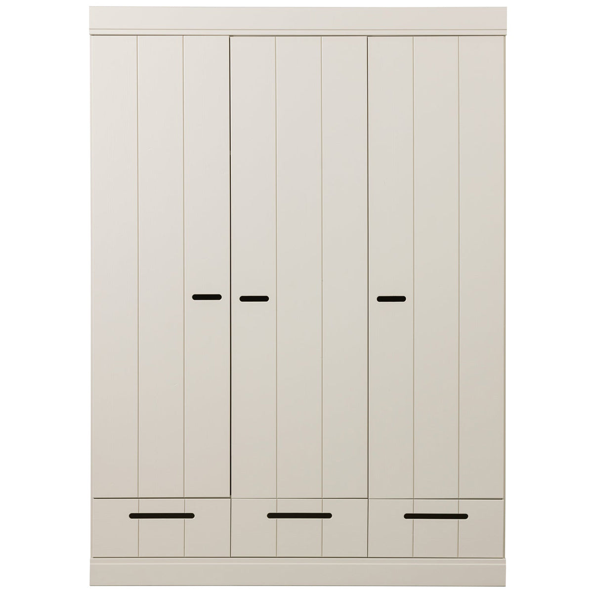 Connect Basic Pine Wood 3 Doors 3 Drawers Strip Doors Cabinet