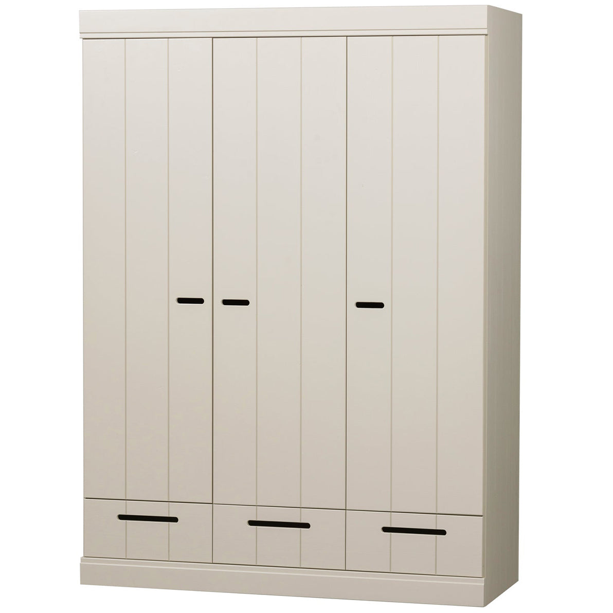 Connect Basic Pine Wood 3 Doors 3 Drawers Strip Doors Cabinet