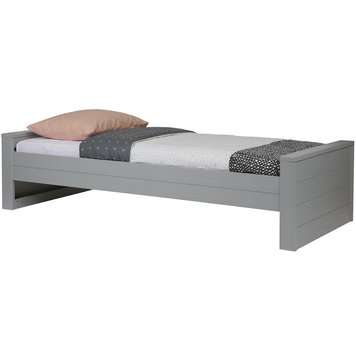 Dennis Brushed Pine Wood Bed