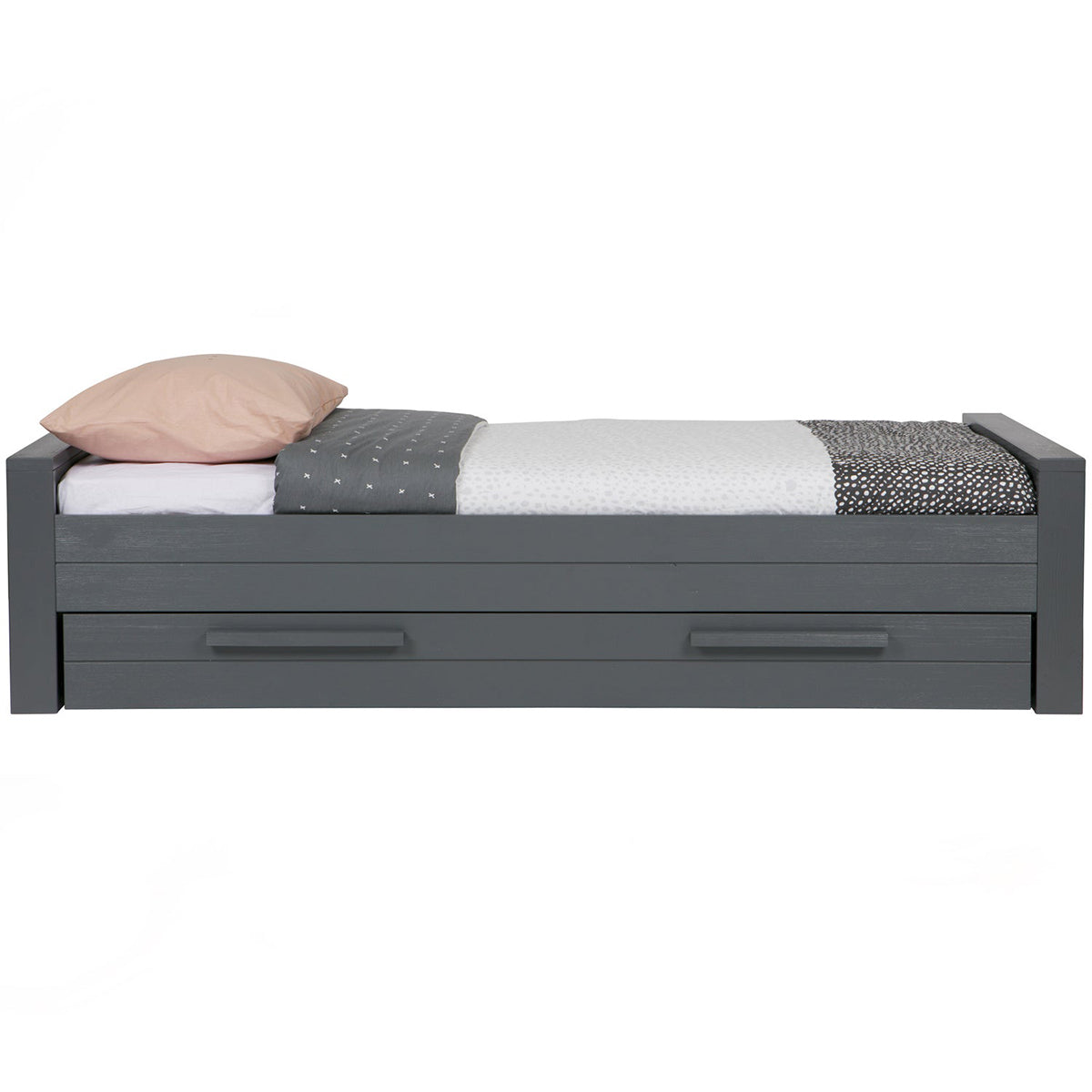 Dennis Brushed Pine Wood Bed